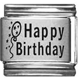Clearly Charming Happy Birthday Laser Italian Charm