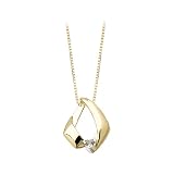 14K Two Tone Gold Cubic Zirconia Slide Pendant with Chain