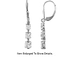 Nice 3 Stone Genuine Sterling Silver CZ Loop Earrings