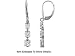 Nice 3 Stone Genuine Sterling Silver CZ Loop Earrings