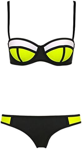 TM Triangl Swimwear Neoprene Bikini Swimsuit Set Underwire Poppy Color M Yellow