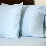 100% Cotton Hazel 500 Thread Count Solid Sateen Bed Sheet Set Lightblue King