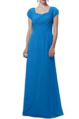 Short Sleeves Chiffon Evening Dress/Bridesmaid Dress/Party Dress 
