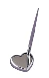 Hortense B. Hewitt Wedding Accessories, Pen Set, Sophisticated Silver-Plated Heart, 2-Inch x 2-Inch Base