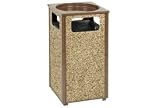 Stone Panel Trash Sand Urn Brown 17-1/2 Square X 32H
