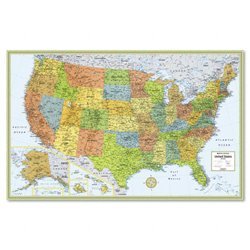 Rand McNally laminated wall map, USA 32in. x 50in.