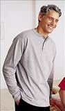 Long Sleeve Henley 3-Button T-Shirt Cotton 7.1 oz. by Anvil (Style# 1402)
