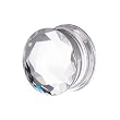 9/16" Clear Solid Diamond Cut Cubic Zirconia Saddle Plug
