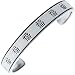 Chinese Happiness Character Silver Tone Pewter Cuff Bracelet