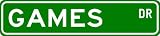 GAMES Street Sign ~ Personalized Family Lastname Sign ~ Gameroom, Basement, Garage Sign **