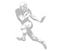 Sudden Shadows Boy Football Sports Player Running Back Wall Peel & Stick Mural