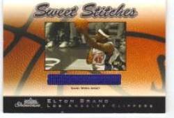 2003-04 Fleer Showcase Sweet Stitch Game-Used #4 Elton Brand - Los Angeles Clippers (Piece of Authentic Game-Worn Jersey) (Basketball Cards)