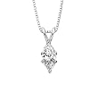 0.54 ct. J - SI1 Marquise Cut Diamond Solitaire Engagement Pendant with Chain (White or Yellow Gold)