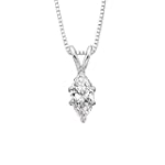 1.5 ct. H - SI3 EGL Certified Marquise Cut Diamond Solitaire Pendant with Chain (White or Yellow Gold)