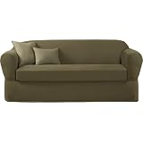 MaytexStretchWaffle2-PieceSlipcoverSofa,Olive