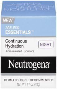 Neutrogena Ageless Essentials Continuous Hydration Time Released Moisturizers, Night, 1.7 Oz (Pack of 3)