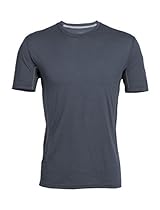 Icebreaker Men's Aero Short Sleeve Crewe Top, Monsoon/Metal, Medium
