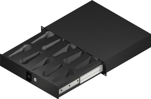 Gator Cases Fully Enclosed Rack Drawer with 10 Mic Inserts (Black, 2 Units, 14-inch deep) On Sale