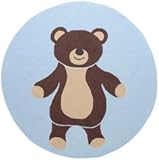 Playground Light Blue / Chocolate Kids Round Rug Size: Round 8'