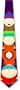 Stacked Characters by South Park blue silk tie