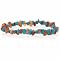 Genuine Carnelian and Reconstituted Turquoise Chip Stretch Bracelet