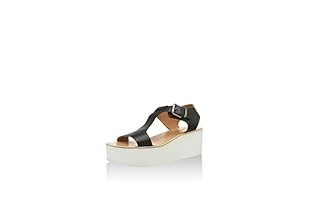Hakei Sandalias de cuña Maggy -T (Negro)