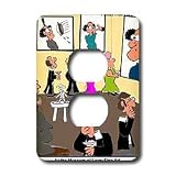 Londons Times Funny Panel Hollywood Cartoons - At The Museum Of Larry Fine Art - Light Switch Covers - 2 plug outlet cover