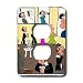 Londons Times Funny Panel Hollywood Cartoons - At The Museum Of Larry Fine Art - Light Switch Covers - 2 plug outlet cover