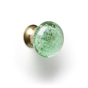 Green Glass Bubble Drawer Knob