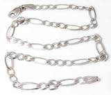 14k Heavy WG Figaro Ankle Bracelet