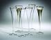 Set of Six Gold Rim Champagne Flutes