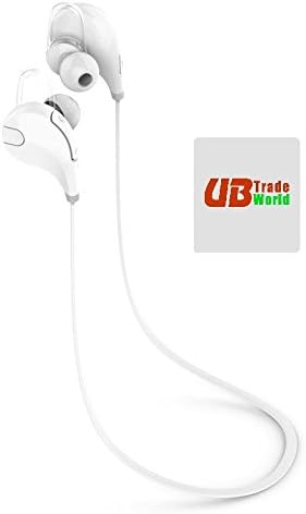 Huawei Honor 3C Play Cell Phone, Premium, Genuine Bluetooth H7® Wireless Headset, Headphone, W/ Mic Lightweight Sweatproof, Sport Handsfree, Gym Running ( PLUS FREE Screen Cleaner) WHITE