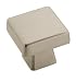 Amerock BP55271 G10 Knob SATdrd Square Blackrock Satin Nickel
