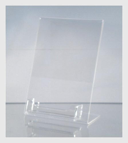 Dazzling Displays 6-pack Acrylic 5x7 Slanted Sign Holder with Business Card Holder