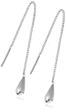 9ct White Gold AME107372 Ladies Pull Through Earrings
