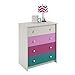 Cosco Kids Furniture Kaleidoscope 4 Drawer Dresser, Whimsy/White Stipple
