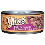9Lives Tender Carvings with real Salmon and Crab (24/5.5-oz cans)