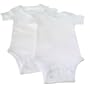 2 Pack White Short Sleeve Bodysuit: 0-3 Months