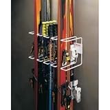 Mountable Metal Ski Rack, Holds 4 Pairs of Skis (White) (10h x 20w x 9d)