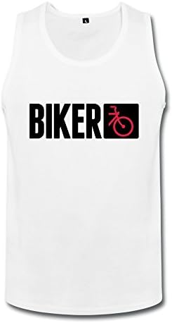 ZhiTian Men's Biker Biking Tank Top - S White