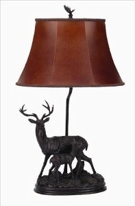 Cal Lighting BO-610 Deer Table Lamp Fixture in Dark Bronze