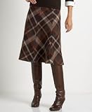 Jones New York Signature Petite Wool Plaid Flared Skirt