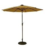 9 Feet Solar Powered 24 LED Lights Patio / Market Umbrella