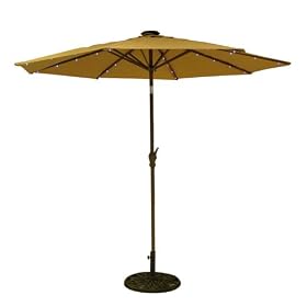 9 Feet Solar Powered 24 LED Lights Patio / Market Umbrella