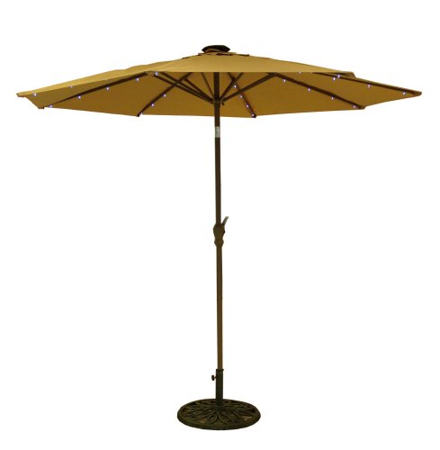 9 Feet Solar Powered 24 LED Lights Patio / Market Umbrella