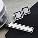 Black Border Designer Cuff Links & Tie Clip