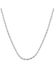 Rhodiumplated Sterling Silver Diamond-cut Bead Link Necklace (24 Inch)