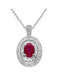 Ruby and Diamond necklace in 14kt white gold