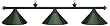55 Black Pool Table Light with Green Metal Shades