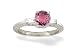 14K White Gold Genuine Round Pink Tourmaline and Diamond Engagement Ring